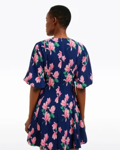 Elaine V-Neck Mini Dress in Magnolia Buds