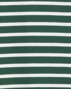 Elsie Turtleneck Dress in Green Stripe