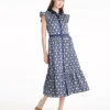 Emmylou Sleeveless Midi Shirtdress in Clover Field