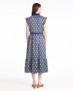 Emmylou Sleeveless Midi Shirtdress in Clover Field