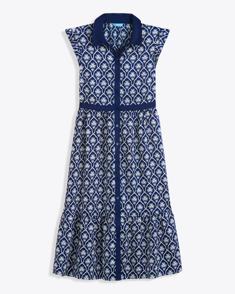 Emmylou Sleeveless Midi Shirtdress in Clover Field