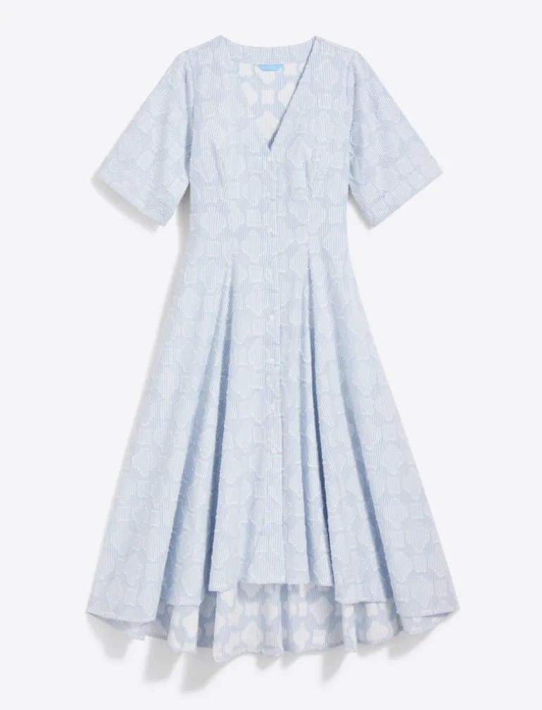 Erin Short Sleeve Dress in Textured Stripe