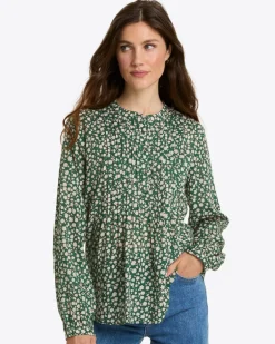 Evangaline Long Sleeve Top in Gauzy Cotton