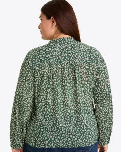 Evangaline Long Sleeve Top in Gauzy Cotton