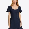 Faith Love Circle Mini Dress in Dark Wash