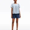 Flutter Sleeve Top in Wave Stripe
