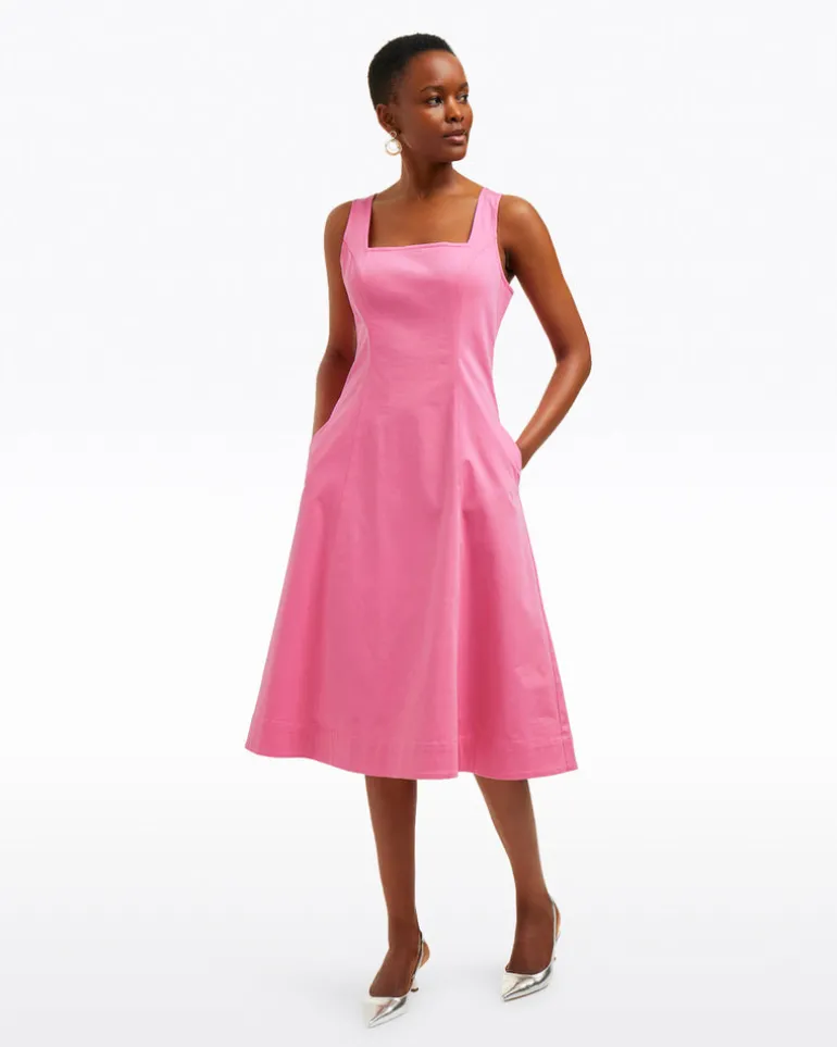 Genevieve Square Neck Sleeveless Midi Dress
