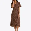 Gigi Wrap Dress in Matte Satin
