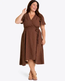 Gigi Wrap Dress in Matte Satin