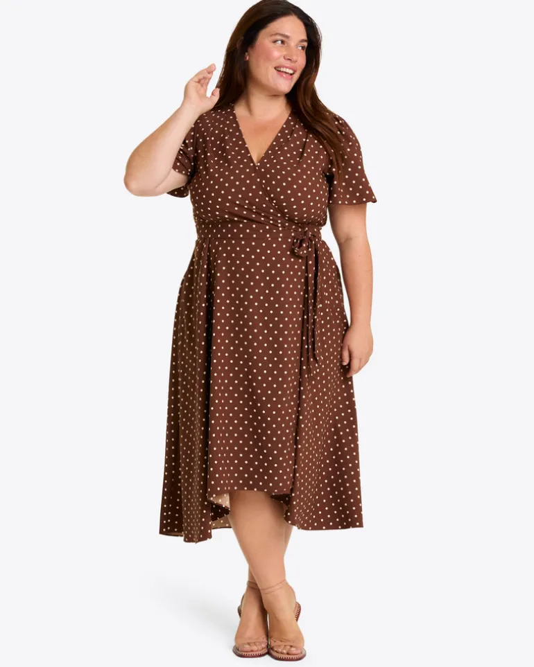 Gigi Wrap Dress in Matte Satin