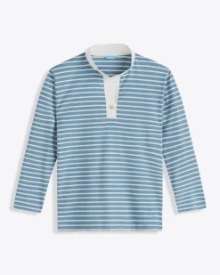 Gillian Long Sleeve Top in Blue Mariner Stripe