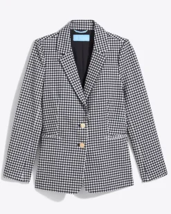 Gingham Blazer in Textured Gingham