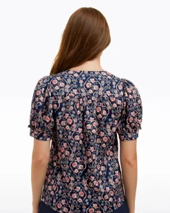 Heidi V-Neck Top in Twilight Vines