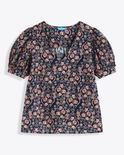 Heidi V-Neck Top in Twilight Vines