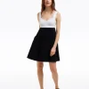 Henrietta Mini Dress in Black and White