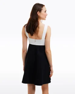Henrietta Mini Dress in Black and White