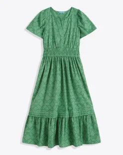 Hollie Midi Dress in Textured Stripe