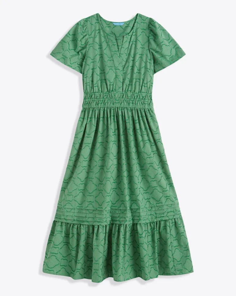 Hollie Midi Dress in Textured Stripe