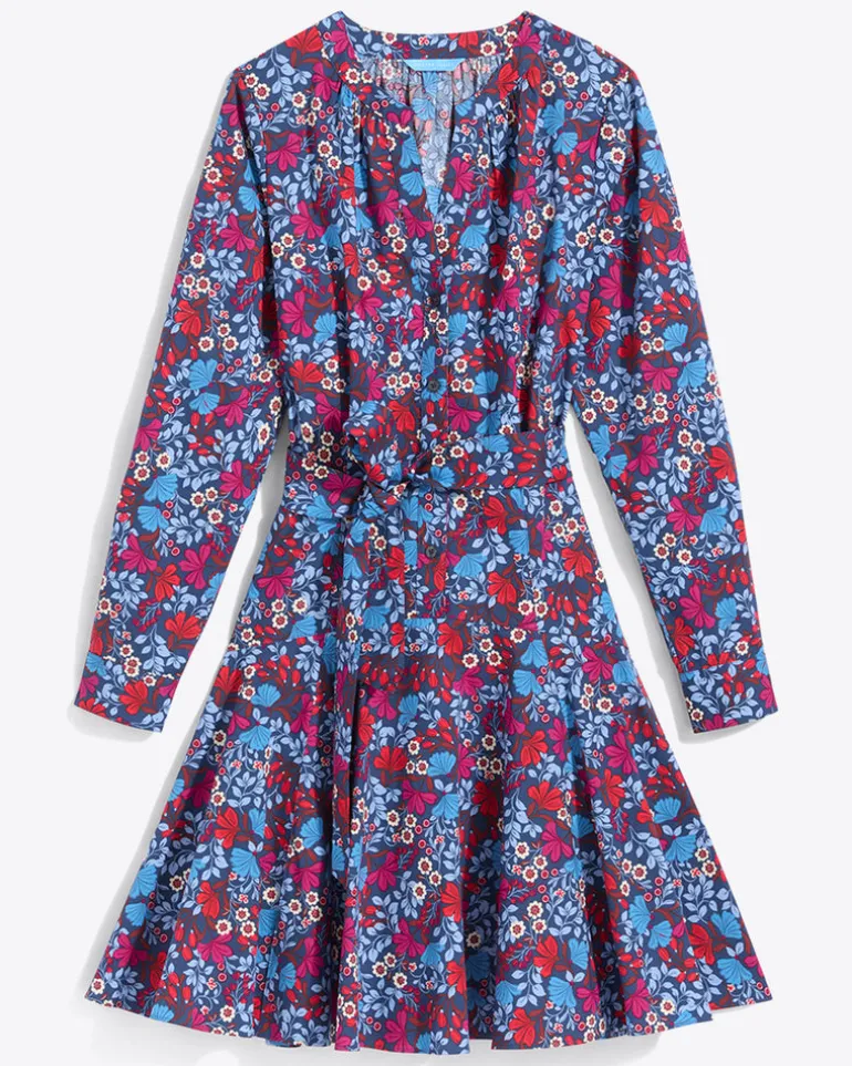 Imogen Mini Shirtdress in Stretch Poplin