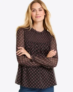 Jacqueline Long Sleeve Top in Crinkle Chiffon