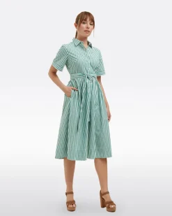 Jordan Green Stripe Midi Dress