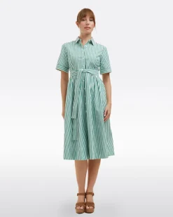 Jordan Green Stripe Midi Dress