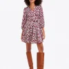 Jordan Long-Sleeve Wrap Dress in Hammered Satin