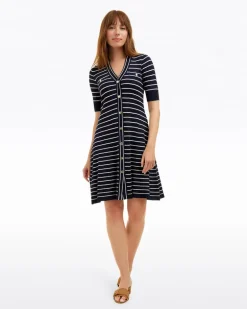 Judy Striped Knit Dress in Navy Stripe