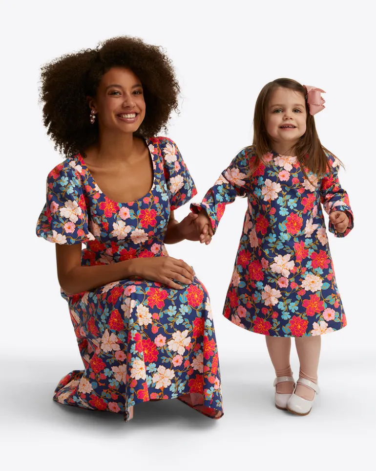 Julianne Midi Dress in Stretch Poplin