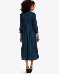 Katie Midi Dress in Ginko Leaf