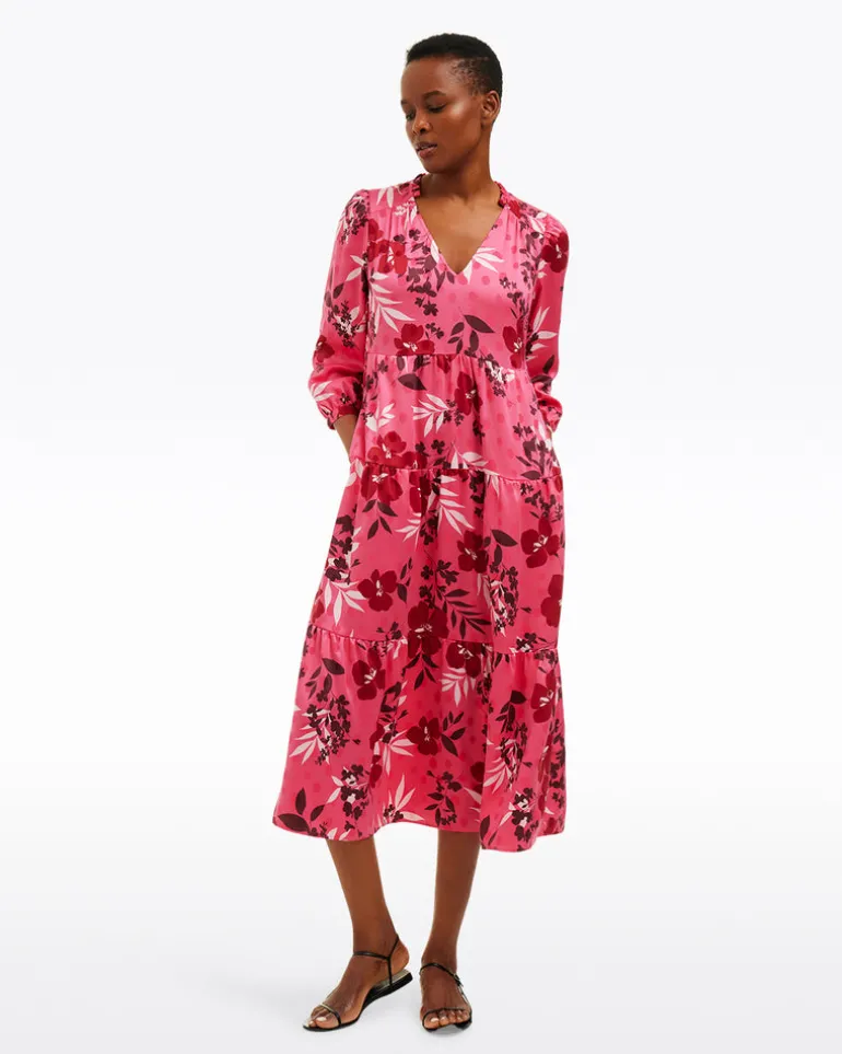 Katie Midi Dress in Spring Floral