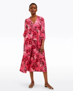 Katie Midi Dress in Spring Floral