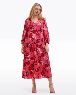 Katie Midi Dress in Spring Floral