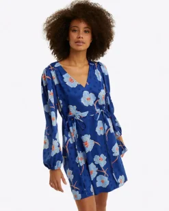 Kellie Babydoll Dress in Printed Dot Jacquard