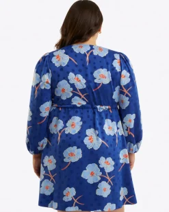 Kellie Babydoll Dress in Printed Dot Jacquard