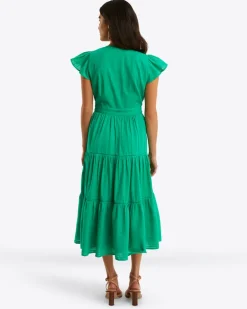 Lainey Midi Dress in Cotton Dobby
