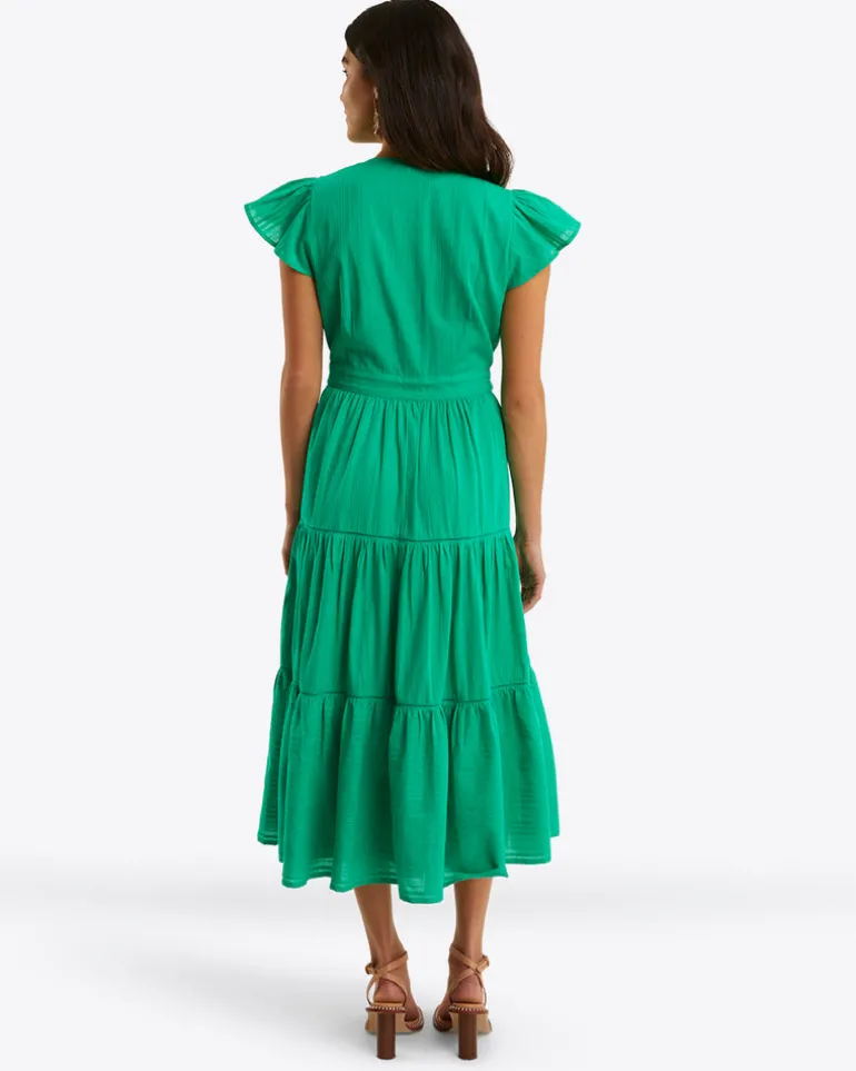 Lainey Midi Dress in Cotton Dobby
