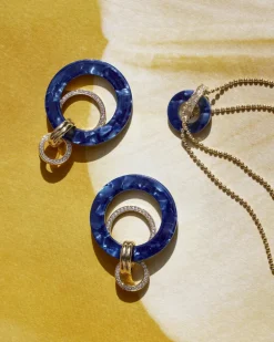 Lapis Acetate Hoops