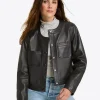 Leather Collarless Jacket