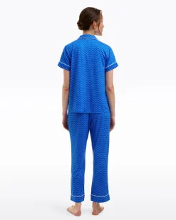 Linda Pajama Set in Blue Polka Dot