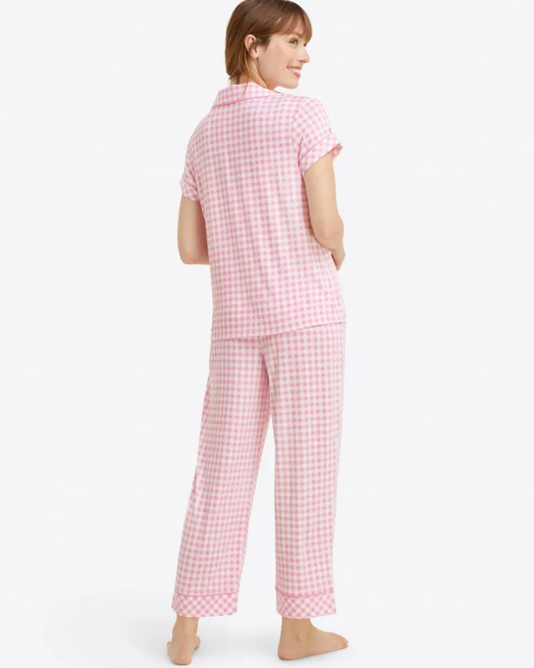 Linda PJ Set in Light Pink Gingham