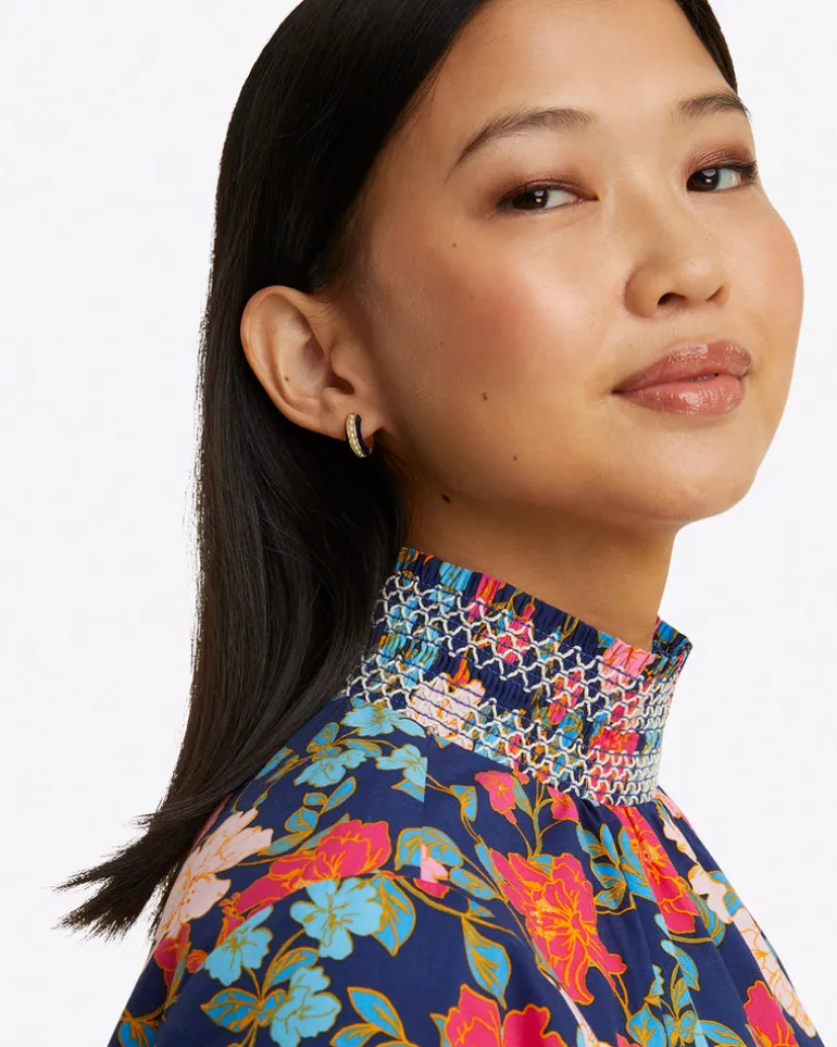 Lindsay Shift Mini Dress in Stretch Poplin