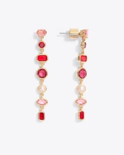 Linear Drop Gem Earrings
