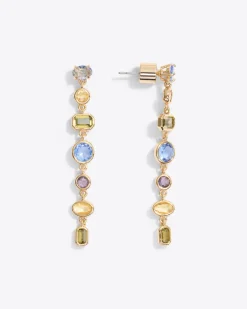 Linear Drop Gem Earrings