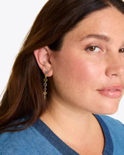 Linear Drop Gem Earrings