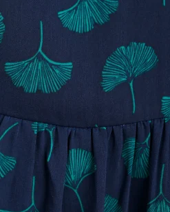 Long Sleeve Belted Dress in Ginko Leaf