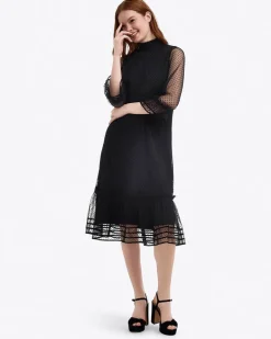 Long Sleeve Shift Dress in Tulle