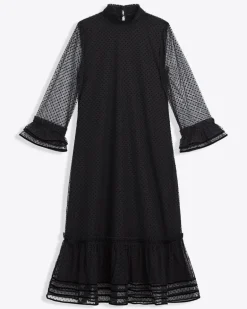 Long Sleeve Shift Dress in Tulle