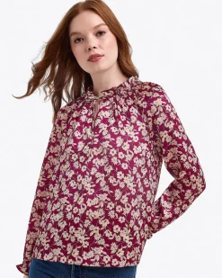 Long Sleeve Top in Hammered Satin