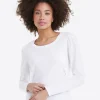 Long-Sleeve Easy Knit Top in White